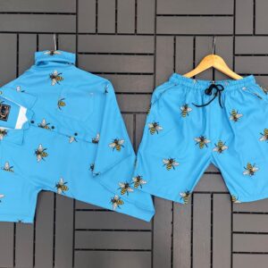 Men Printed Shirt & Pants Co-Ord Set